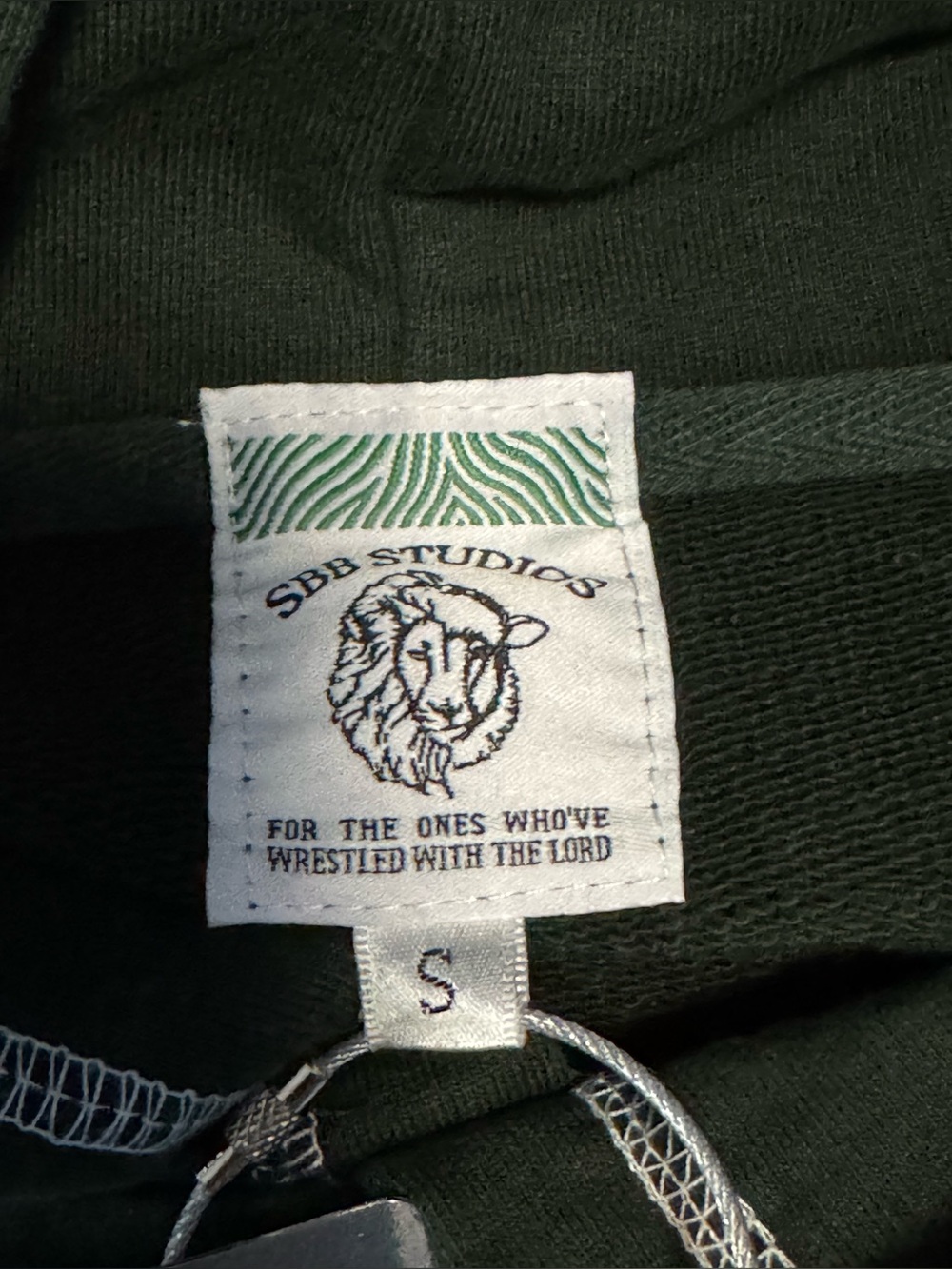 Scary But Beautiful Unisex NAMES OF GOD HOODIE in dark green - Picture 13 of 16